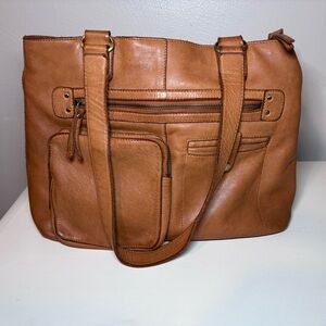 Tan GENUINE LEATHER Tote Bag - Versatile Everyday Carry